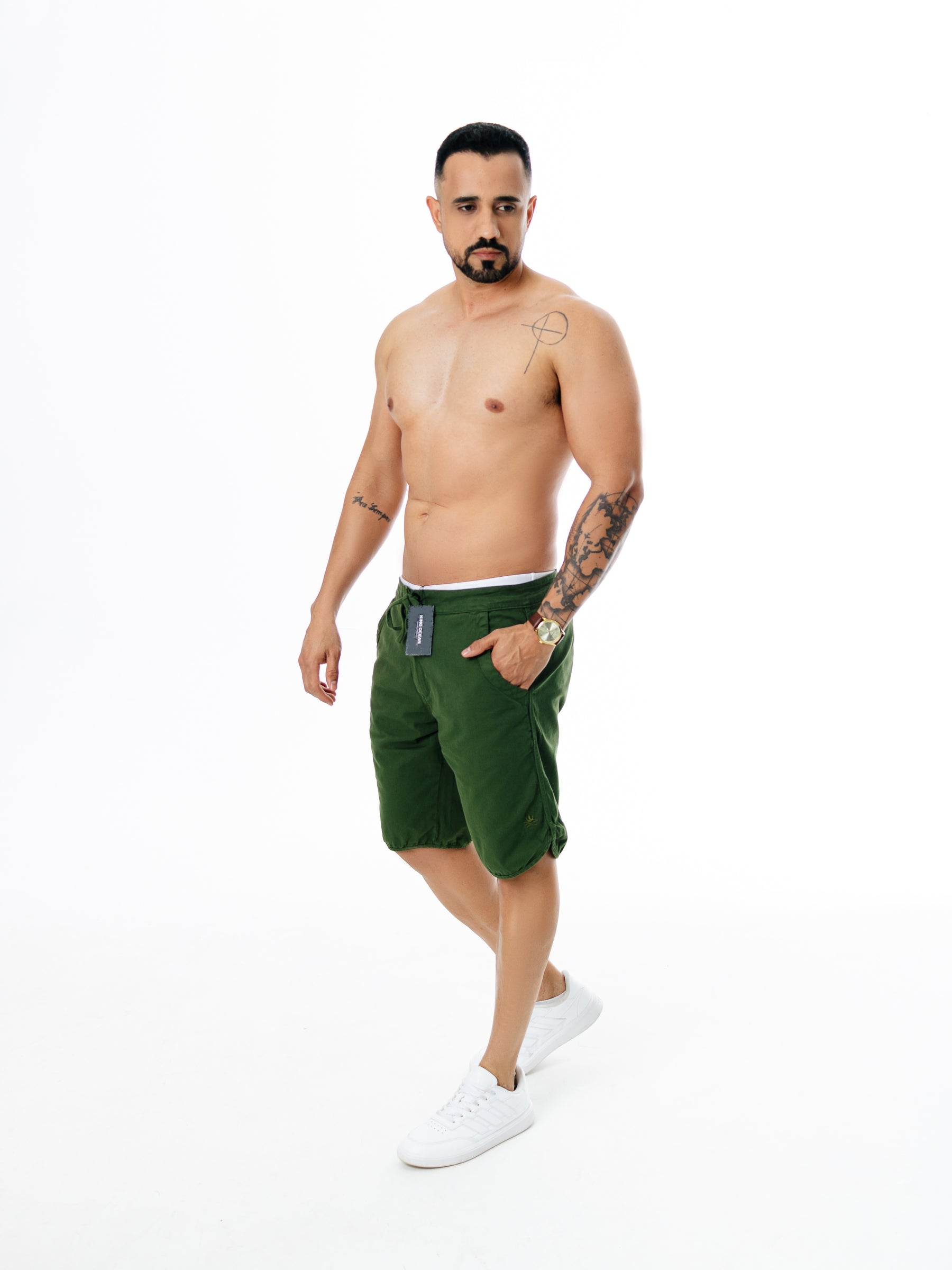 Bermuda Cadarço - Verde Militar