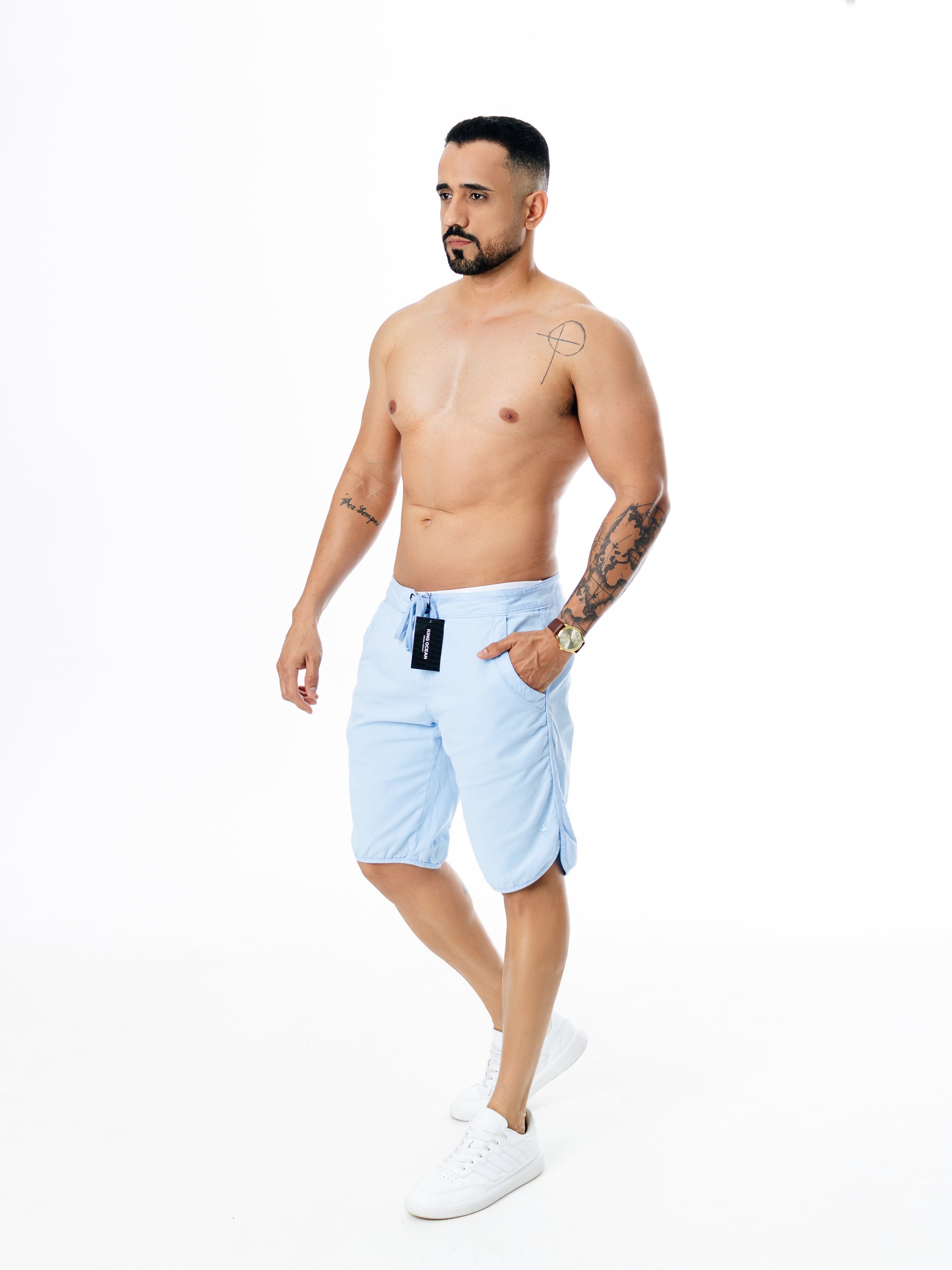 Bermuda Cadarço - Azul Bebe