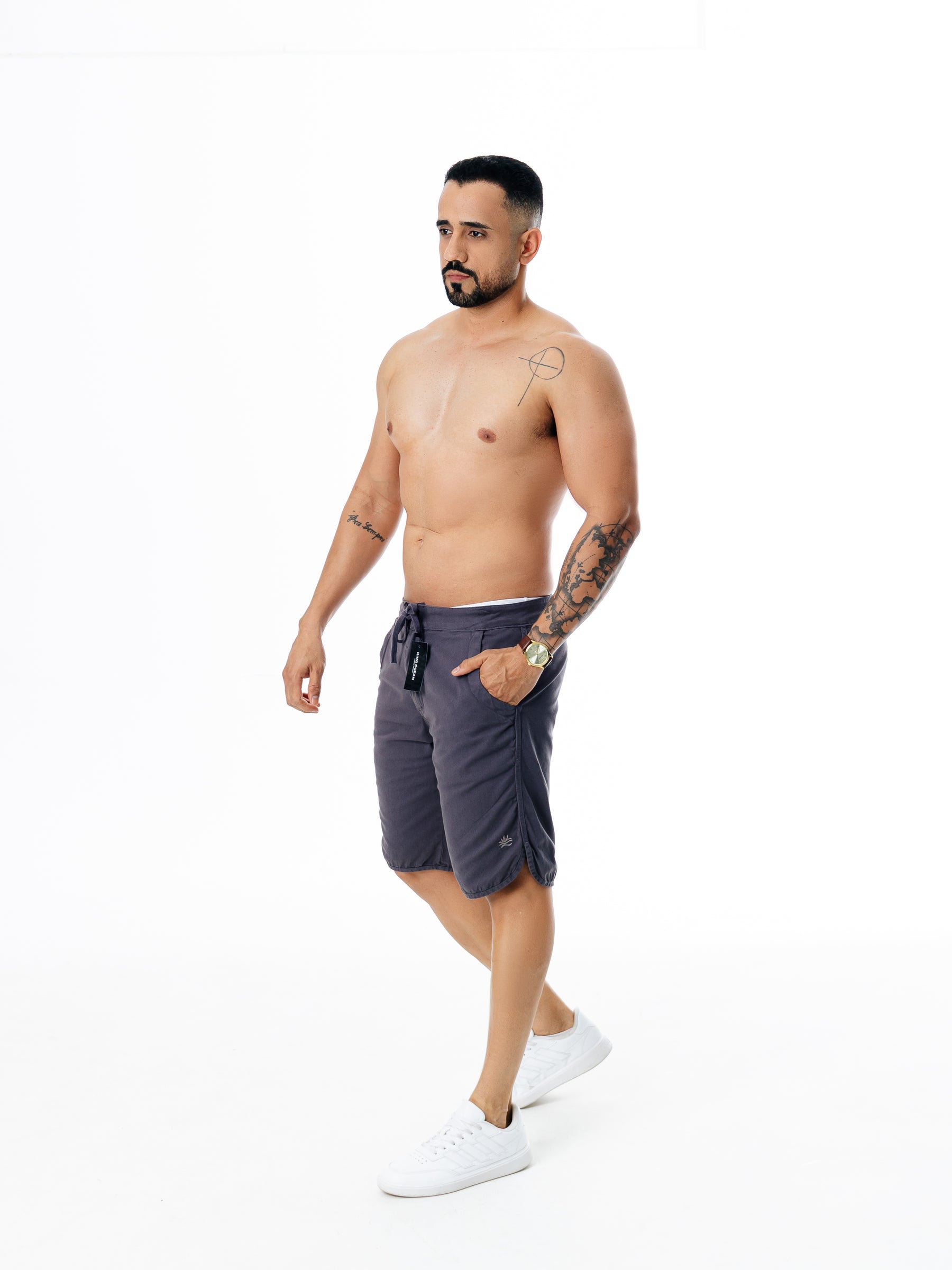 Bermuda Cadarço - Chumbo